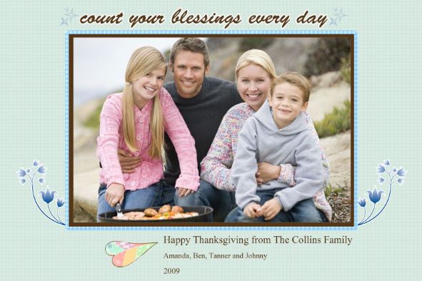 Birthday & Holiday photo templates Thanksgiving Cards